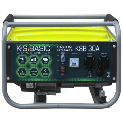 Генератор бензиновий Konner&Sohnen BASIC KSB 30A, 230В, 2.8кВт, ручний стартер, 36.2кг Генератор бензиновий Konner&Sohnen BASIC KSB 30A, 230В, 2.8кВт, ручний стартер, 36.2кг