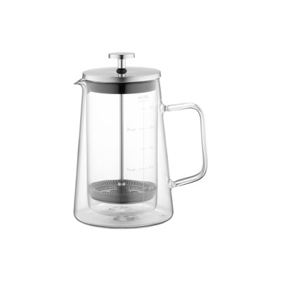 Френч-прес ARDESTO Black Mars з подвійними стінками 650мл, боросилікатне скло, нержавіюча сталь, прозорий