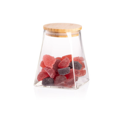 Банка для зберігання ARDESTO Midori 510мл, скло, бамбук, конусна, прозорий