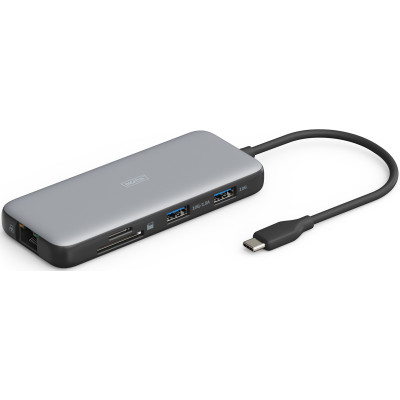 Док-станція DIGITUS USB-C > 2xHDMI/2xUSB-A/USB-C/SD/MicroSD/RJ54