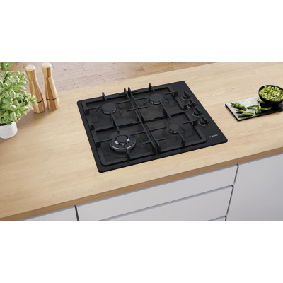Варильна поверхня Bosch газова, 60см, чавун, WOK,чорний Варильна поверхня Bosch газова, 60см, чавун, WOK,чорний