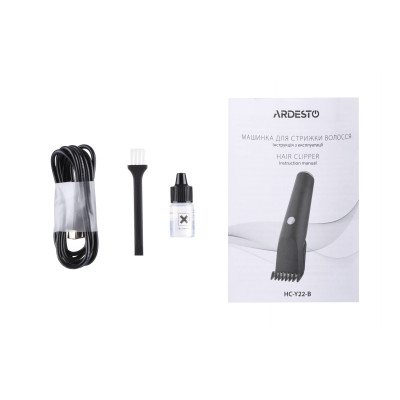 Машинка для стрижки  ARDESTO HC-Y22-B, мережа+акум., насадок-1, сталь+кераміка, чорний