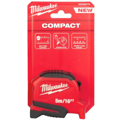 Рулетка Milwaukee Pro Compact, 5мх16фтх25мм з фіксатором змотування, АБС-пластик