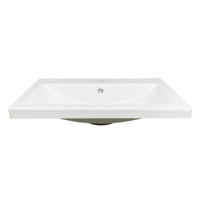 Раковина, умивальник Adamant CERS, штучний камінь, прямокут., з отвором для змішувача, з отвором для переливу, 695x450x158мм, накладний, білий