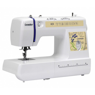 Швейная машина LEADER LAVENDER ,электромех., 70Вт, 22 швейных операций, петля полуавтомат, белый + синий Швейная машина LEADER LAVENDER ,электромех., 70Вт, 22 швейных операций, петля полуавтомат, белый + синий