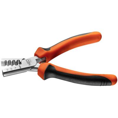 Кліщі обтискні Neo Tools, для обтиску наконечників 1.5-6мм2, 140мм Кліщі обтискні Neo Tools, для обтиску наконечників 1.5-6мм2, 140мм