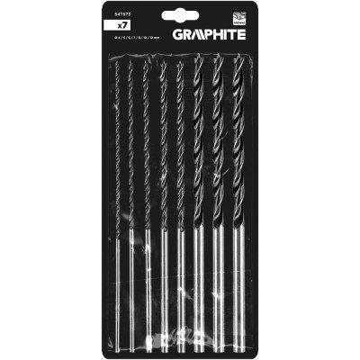 Набір свердел по дереву GRAPHITE подовжене 4-8,10,12х300мм 7шт