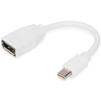 Digitus Адаптер mini DP - DP, M/F, 0.15m, white