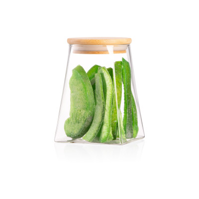 Банка для зберігання ARDESTO Midori 700мл, скло, бамбук, конусна, прозорий