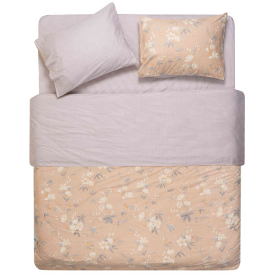 КПБ 2,0сп ARDESTO Gloria, підковдра 200х220см, простирадло 230х240см, наволочки (2) 50х70см, 100% бавовна, сатин, магнолія, смужки