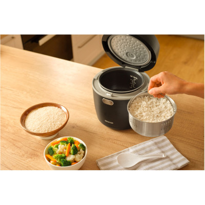 Рисоварка Sencor 350Вт, чаша-0.6л, сенсорное управление, 8 программ, нержавеющая сталь, пластик, черный Рисоварка Sencor 350Вт, чаша-0.6л, сенсорное управление, 8 программ, нержавеющая сталь, пластик, черный