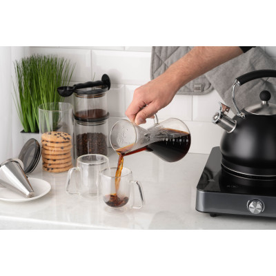 ARDESTO Кемекс для заварювання кави з фільтром Black Mars, 600 мл, боросилікатне скло ARDESTO Кемекс для заварювання кави з фільтром Black Mars, 600 мл, боросилікатне скло