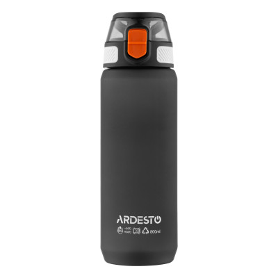 Пляшка для води ARDESTO Matte 800мл, пластик, чорний Пляшка для води ARDESTO Matte 800мл, пластик, чорний