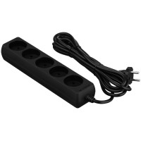 Удлинитель сетевой 2E 3м, 5xТипC, 10A, черный