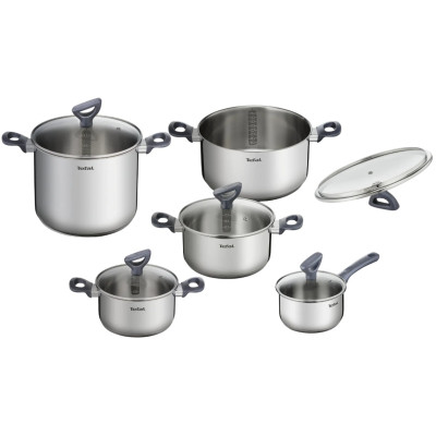 Набір посуду Tefal Daily Cook, 10предметів, нержавіюча сталь, бакеліт, скло