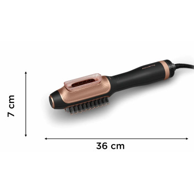 Фен-щітка Rowenta Reverso Dry&Brush 2в1, 1200Вт, 3 режими, іоніз-я, хол. обдув, насадок-2, кераміка, чорний-золотистий Фен-щітка Rowenta Reverso Dry&Brush 2в1, 1200Вт, 3 режими, іоніз-я, хол. обдув, насадок-2, кераміка, чорний-золотистий