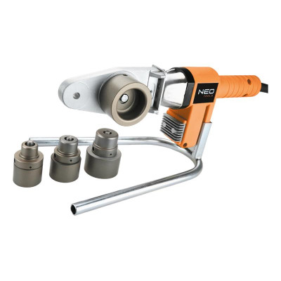 Neo Tools Паяльник для пластикових труб, 650 Вт, 4 насадки, PTFE-покриттяб, 260°С, 4,4кг, кейс Neo Tools Паяльник для пластикових труб, 650 Вт, 4 насадки, PTFE-покриттяб, 260°С, 4,4кг, кейс