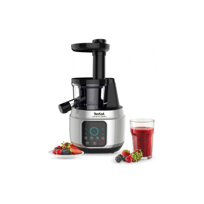 Соковитискач Tefal Juice&Clean шнековий 150Вт, чаша-0.8л, жмих-0.8л, пластик, сріблясто-чорний