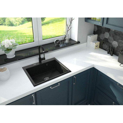 Мийка кухонна Deante Andante, граніт, прямокутник, без крила, 600х520х210мм, чаша - 1, накладна, графіт Мийка кухонна Deante Andante, граніт, прямокутник, без крила, 600х520х210мм, чаша - 1, накладна, графіт