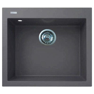 Мийка кухонна Adamant Univer, штучний камінь, квадрат, без крила, 560х500х200мм, чаша - 1, врізна, сірий