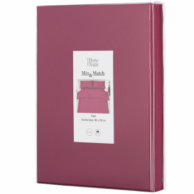 Простирадло ARDESTO Mix&Match, 180х240см, 100% бавовна, сатин, бордовий