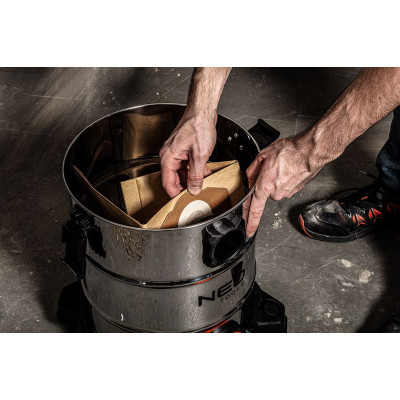 Neo Tools Профессиональный пылесос, 1400Вт, 18 кПа, контейнер 30л, HEPA, колеса, 5.92кг Neo Tools Профессиональный пылесос, 1400Вт, 18 кПа, контейнер 30л, HEPA, колеса, 5.92кг