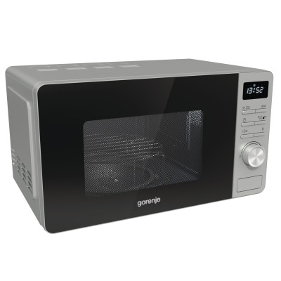 Мікрохвильова піч Gorenje, 23л, міх. управл., 800Вт, гриль, дисплей, нерж Мікрохвильова піч Gorenje, 23л, міх. управл., 800Вт, гриль, дисплей, нерж