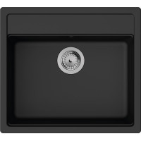 Мийка кухонна Hansgrohe S52, граніт, прямокутник, без крила, 550х490х190мм, чаша - 1, врізна, S520-F510, чорний графіт Мийка кухонна Hansgrohe S52, граніт, прямокутник, без крила, 550х490х190мм, чаша - 1, врізна, S520-F510, чорний графіт