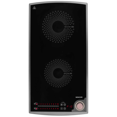 Плитка настільна Sencor індукційна, комф. - 2, 1.3+1.8кВт, управл - сенсор-мех., чорний