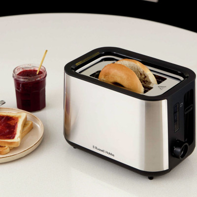 Тостер Russell Hobbs Heaton, нержав., підігрів,разморозка, чорний+нерж