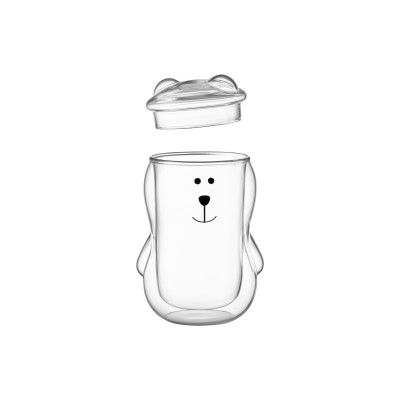 Набір чашок з кришкою з подвійними стінками Ardesto Animals, 300мл, 2шт, боросилікатне скло, прозорий Набір чашок з кришкою з подвійними стінками Ardesto Animals, 300мл, 2шт, боросилікатне скло, прозорий