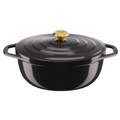Каструля Tefal Air, з кришкою, 5.7л, алюміній, чорний