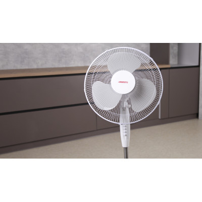 Вентилятор ARDESTO підлоговий, 40см, 45Вт, опора хрестовина, білий Вентилятор ARDESTO підлоговий, 40см, 45Вт, опора хрестовина, білий