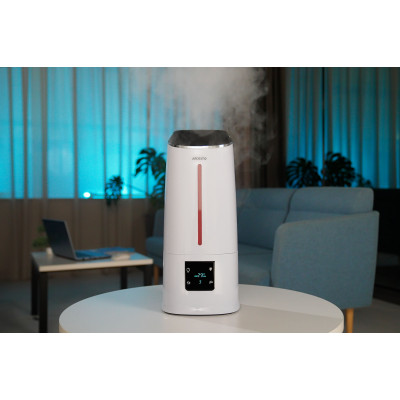 Зволожувач повітря ARDESTO ультразвуковий, 40м2, 6.5л, 390мл/г, електр. кер-ння, пульт ДК, верх. залив води, дисплей, білий Зволожувач повітря ARDESTO ультразвуковий, 40м2, 6.5л, 390мл/г, електр. кер-ння, пульт ДК, верх. залив води, дисплей, білий