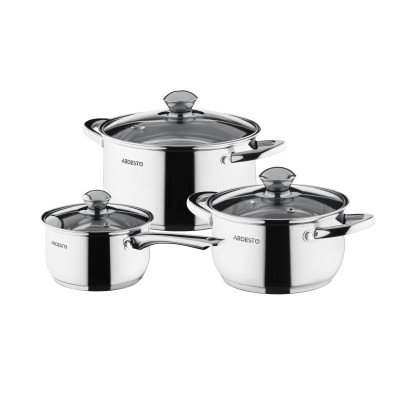 Набор посуды Ardesto Gemini Gourmet Varese, 6 предметов, нержавеющая сталь AR1906PS Набор посуды Ardesto Gemini Gourmet Varese, 6 предметов, нержавеющая сталь AR1906PS