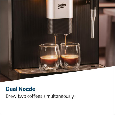 Кавомашина Beko 2.0л, зерно, ручний капучинатор, авторецептів - 5, чорний