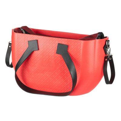 Сумка Nuvita MyMia ручки шкіра, килимок, ремені для коляски, червоно-чорний