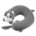 Подушка для шиї ARDESTO Travel Grey Cat 28х28см, поліуретанова піна, сірий