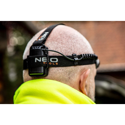 Neo Tools Ліхтар налобний на батарейках, AAAх3, 400лм, 5Вт, 3 функції освітлення, зум Neo Tools Ліхтар налобний на батарейках, AAAх3, 400лм, 5Вт, 3 функції освітлення, зум