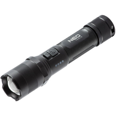 Neo Tools Ліхтар ручний акумуляторний, 2200мА•год, 1000лм, 10Вт, 4 функції освітлення, алюмінієвий, IPX4 Neo Tools Ліхтар ручний акумуляторний, 2200мА•год, 1000лм, 10Вт, 4 функції освітлення, алюмінієвий, IPX4