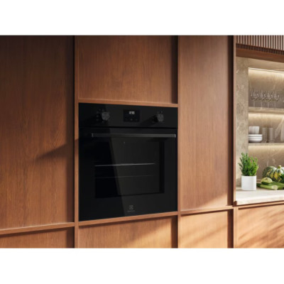 Духова шафа Electrolux електрична, 65л, A, дисплей, конвекція, телескопічні напрямні, чорний