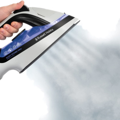 Russell Hobbs Праска Easy Store Pro, 2400Вт, 320мл, паровий удар -180гр, постійна пара - 45гр, зберігання шнура, керам. підошва, біло-синій Russell Hobbs Праска Easy Store Pro, 2400Вт, 320мл, паровий удар -180гр, постійна пара - 45гр, зберігання шнура, керам. підошва, біло-синій