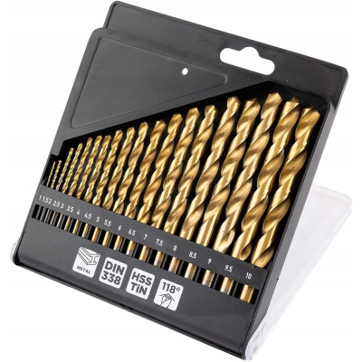 Набір свердел по металу GRAPHITE HSS TiN 1-10мм кейс 19шт