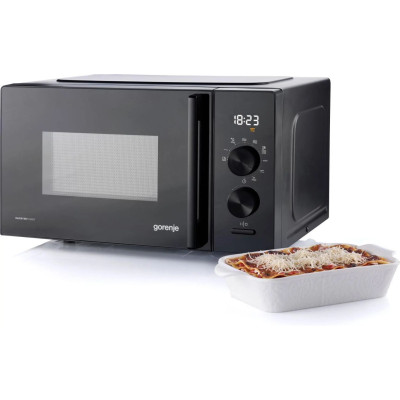 Мікрохвильова піч Gorenje, 20л, електр. керув., 800Вт, гриль, дисплей, 20 програм, інвертор, чорний Мікрохвильова піч Gorenje, 20л, електр. керув., 800Вт, гриль, дисплей, 20 програм, інвертор, чорний