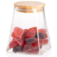 Банка для зберігання ARDESTO Midori 510мл, скло, бамбук, конусна, прозорий