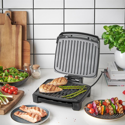 Гриль George Foreman прижимной Immersa Medium, 1300Вт, темп. режимов-1, съемные пластины, металл, пластик, черный