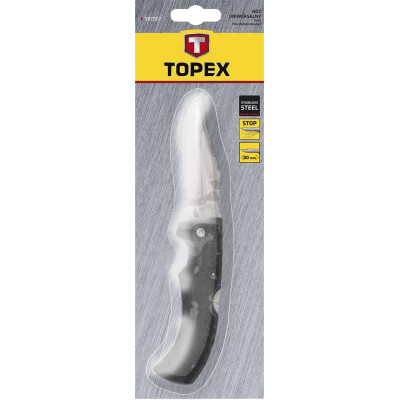 Topex Ніж складаний, фіксатор, лезо 90 мм, тримач прогумований, 210 мм