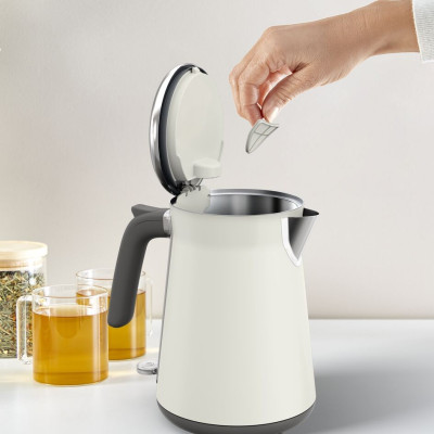 Електрочайник Tefal Collection 1.68л, Strix, нерж. сталь, бежевий