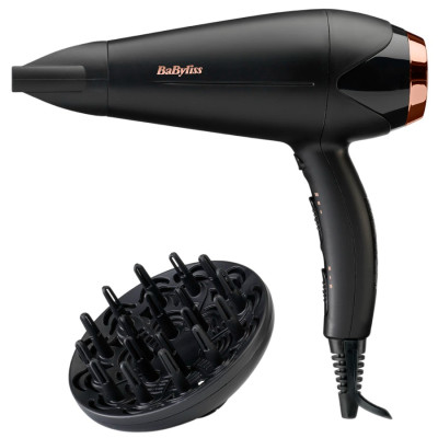 Фен Babyliss DC, 2200Вт, 3 режими, дифузор, іоніз-я, хол. обдув, чорний Фен Babyliss DC, 2200Вт, 3 режими, дифузор, іоніз-я, хол. обдув, чорний