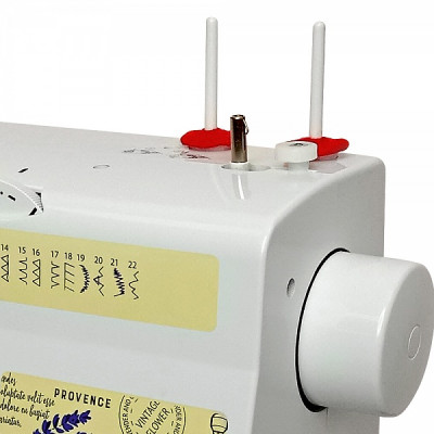 Швейная машина LEADER LAVENDER ,электромех., 70Вт, 22 швейных операций, петля полуавтомат, белый + синий Швейная машина LEADER LAVENDER ,электромех., 70Вт, 22 швейных операций, петля полуавтомат, белый + синий